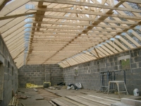 Inside the upstairs before the walls go up