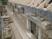 Cladding the front with stone